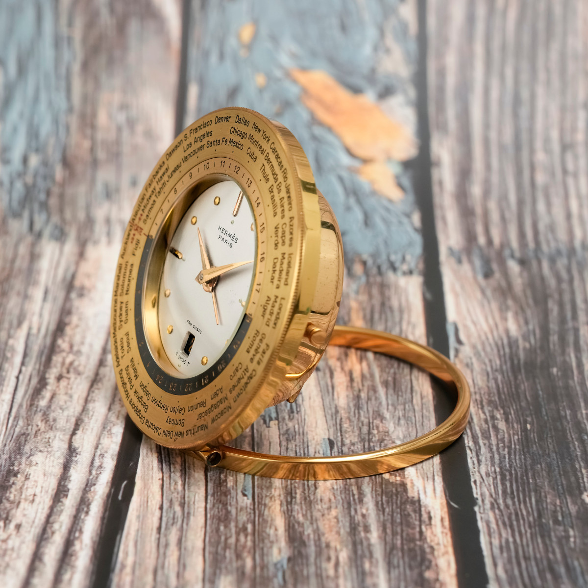 Hermès Horloge de Voyage "WORLD TIME" -1965-  -photo-2