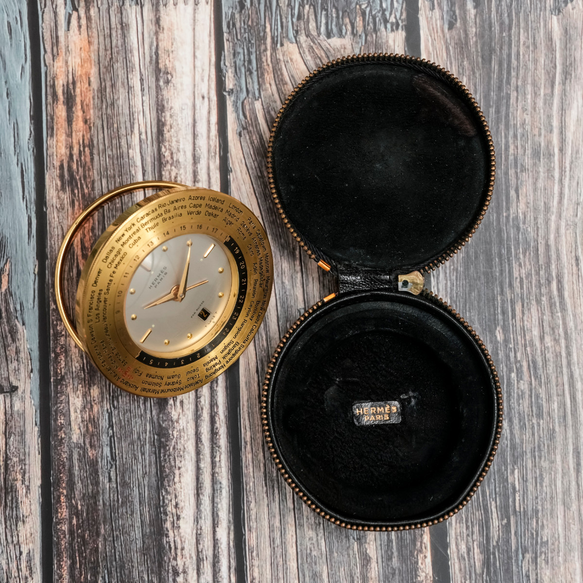 Hermès Horloge de Voyage "WORLD TIME" -1965-  -photo-1
