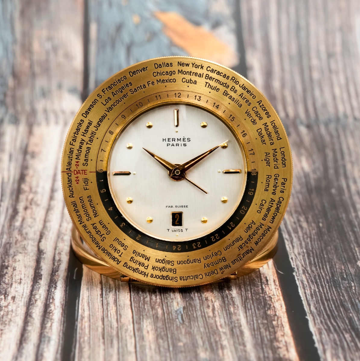 Hermès Horloge de Voyage "WORLD TIME" -1965-  