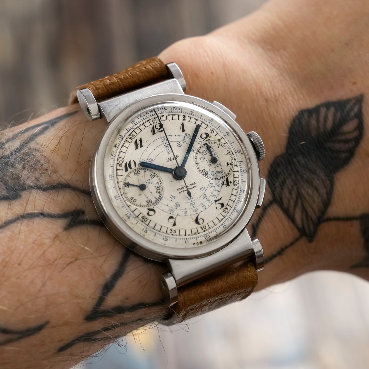 Jaeger LeCoultre Chronographe Bi-Compax Double Signature  Acier Inoxydable -1945--photo-2