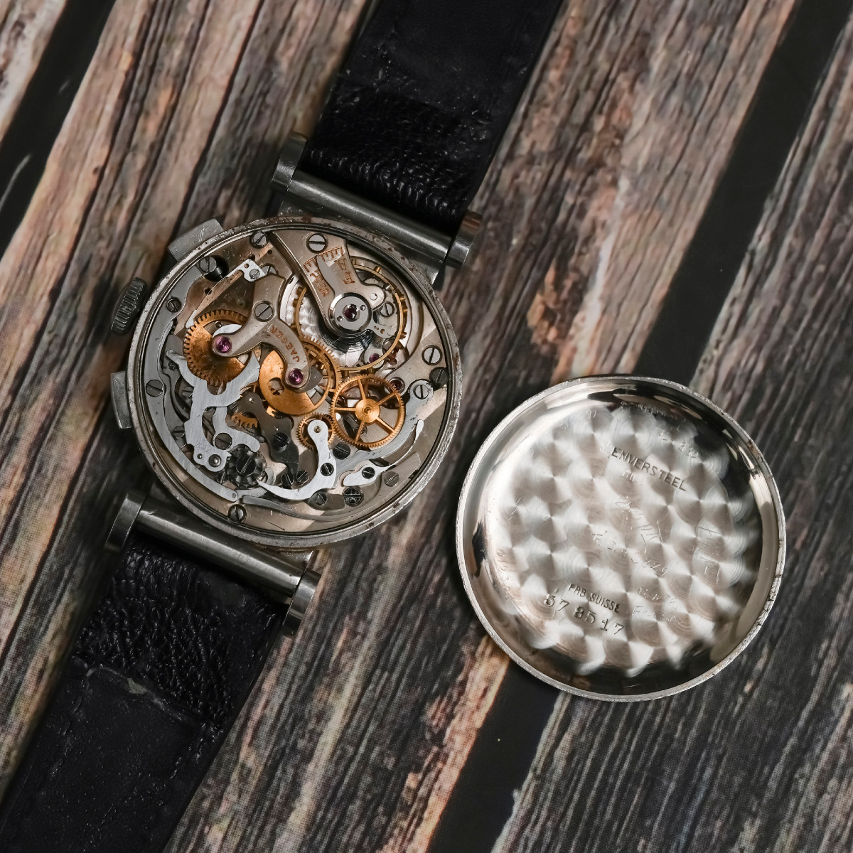 Jaeger LeCoultre Chronographe Bi-Compax Double Signature  Acier Inoxydable -1945--photo-4