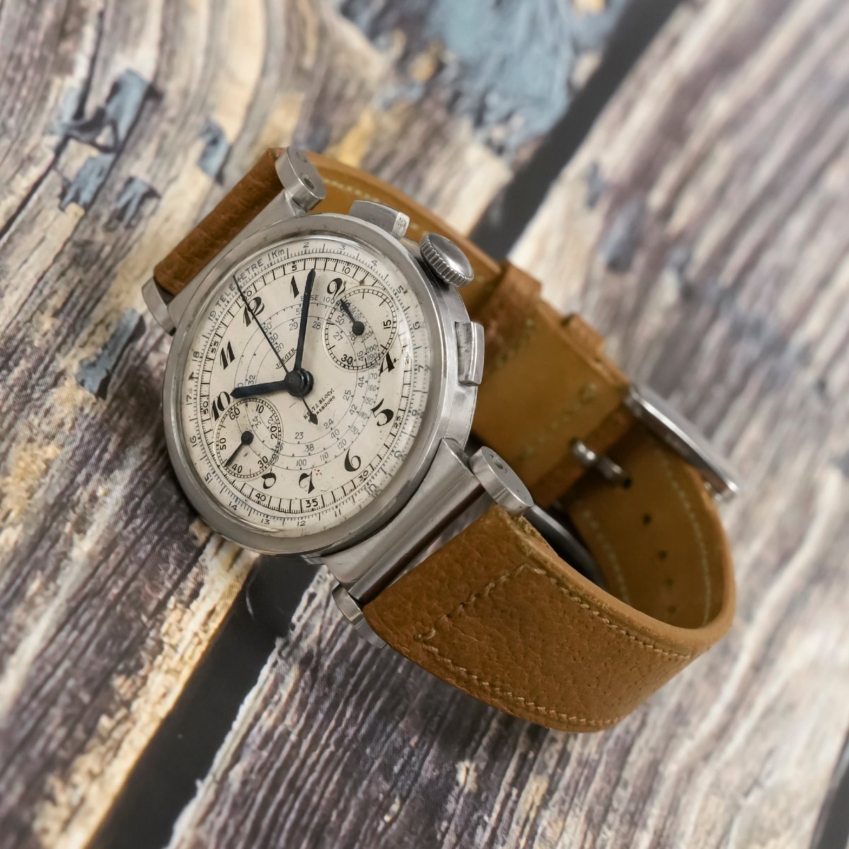 Jaeger LeCoultre Chronographe Bi-Compax Double Signature  Acier Inoxydable -1945--photo-2
