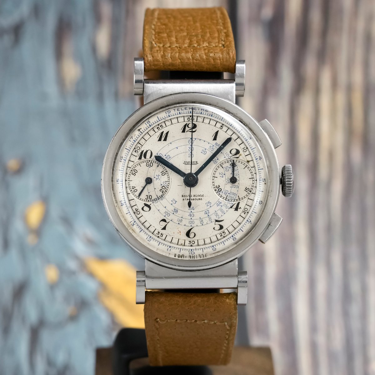 Jaeger LeCoultre Chronographe Bi-Compax Double Signature  Acier Inoxydable -1945-
