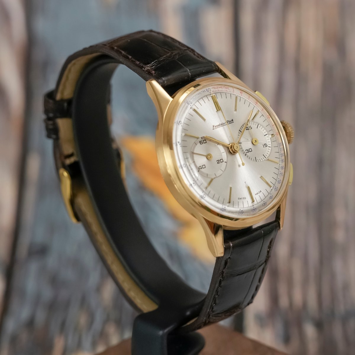 Excelsior Park Bi-compax Chronograph 18k Yellow Gold Circa 1960-photo-4