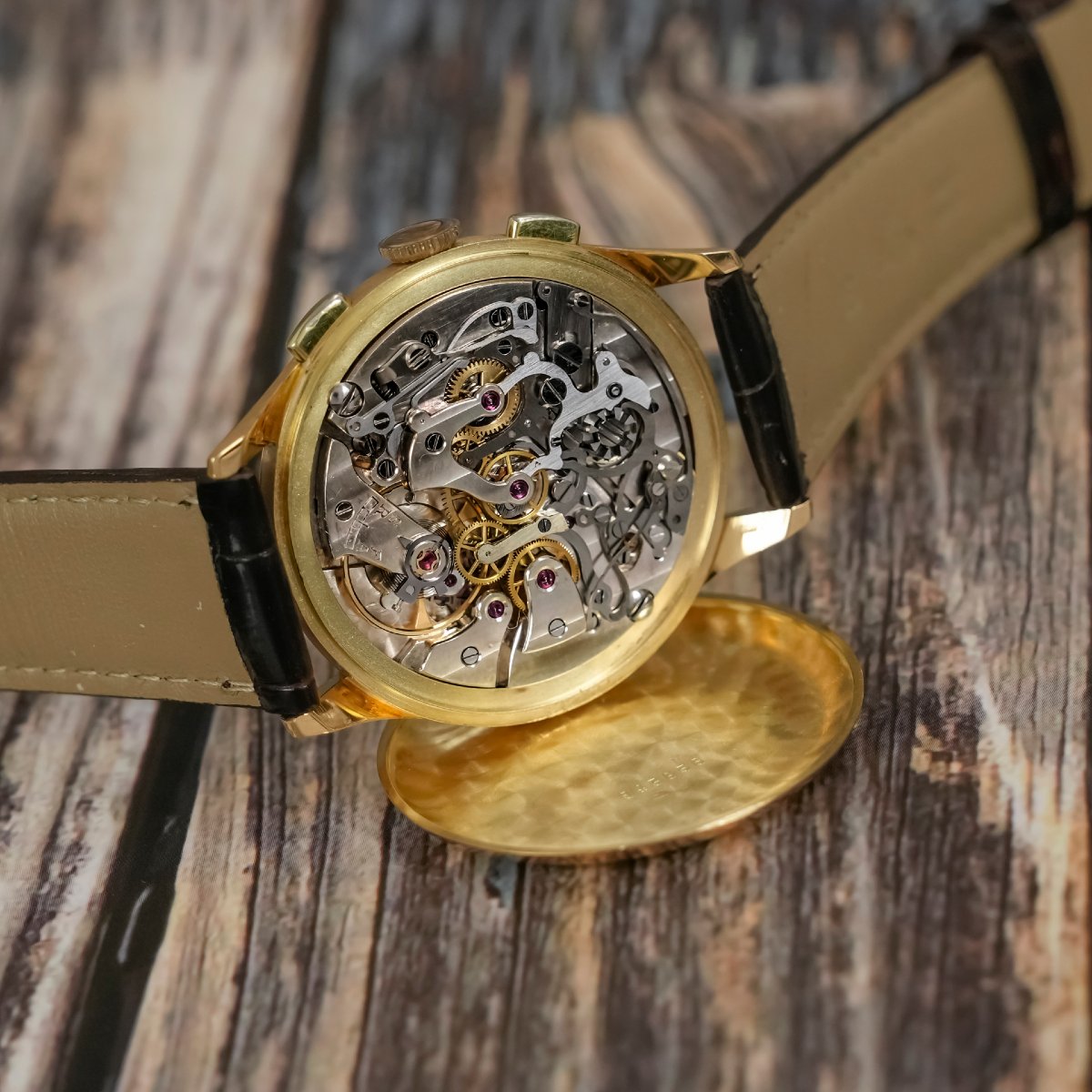 Excelsior Park Bi-compax Chronograph 18k Yellow Gold Circa 1960-photo-5