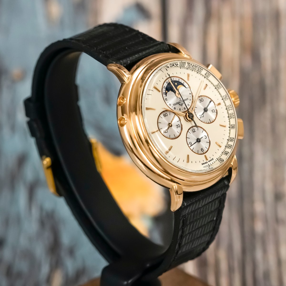 Ulysse Nardin Calendar Chronograph 18k Rose Gold Circa 1990-photo-4