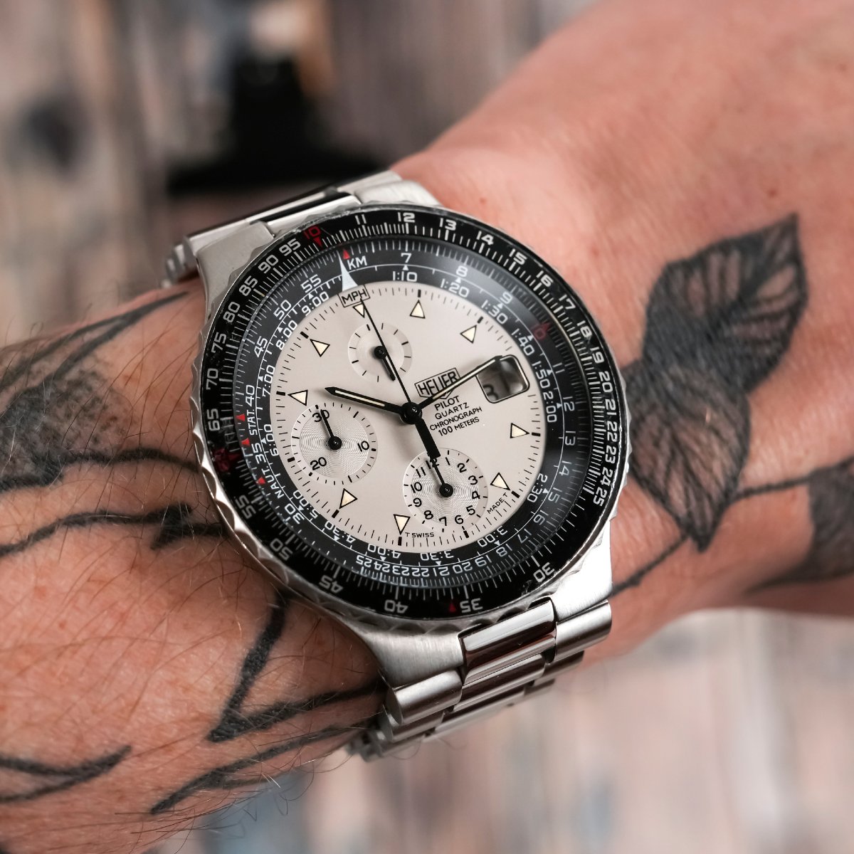 Heuer Chronographe Pilote -1983- -photo-2