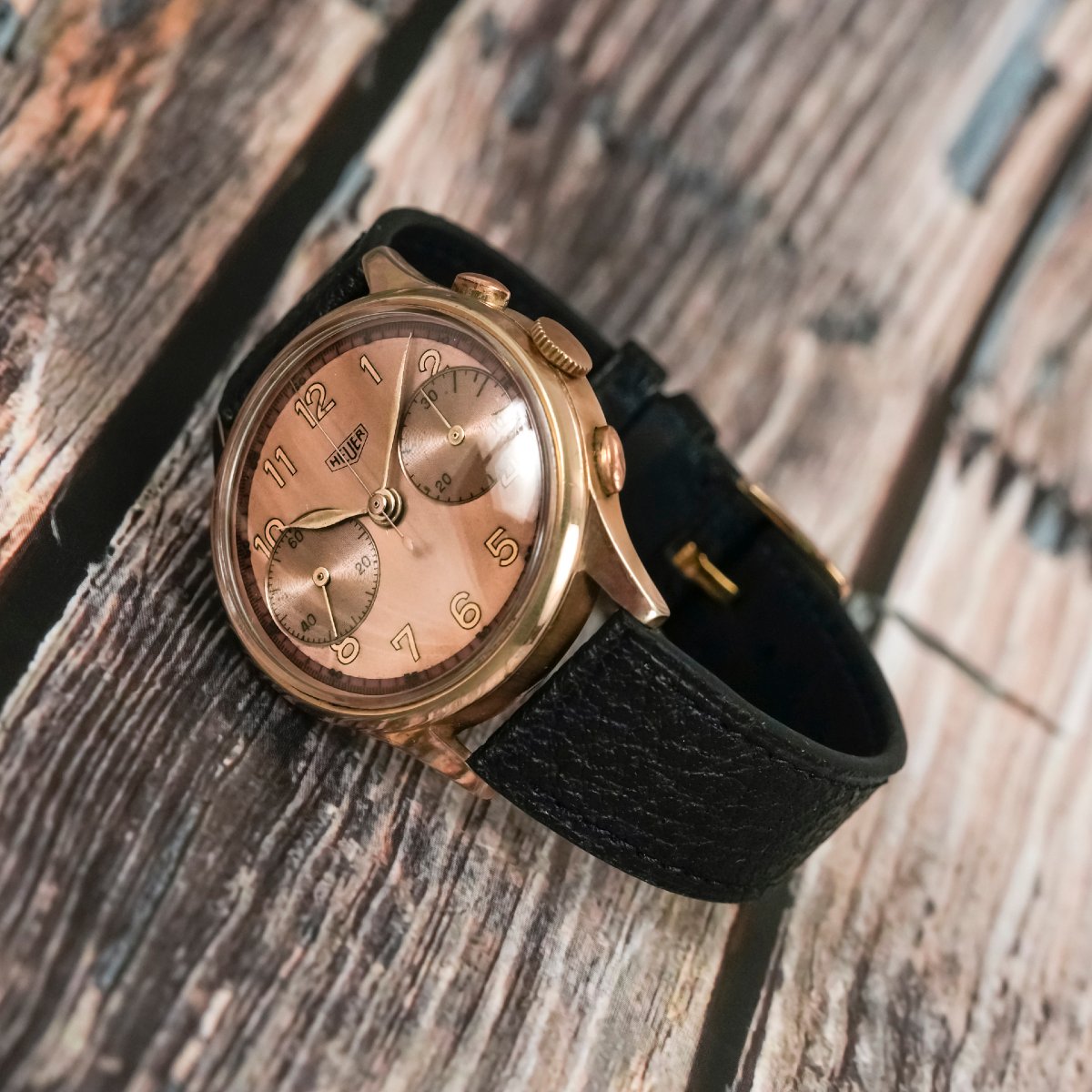 Chronographe Heuer Big Eyes Jumbo 37.5 mm Circa 1950-photo-2