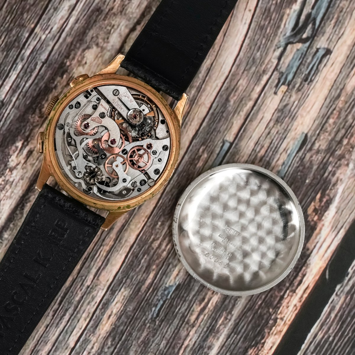 Chronographe Heuer Big Eyes Jumbo 37.5 mm Circa 1950-photo-5