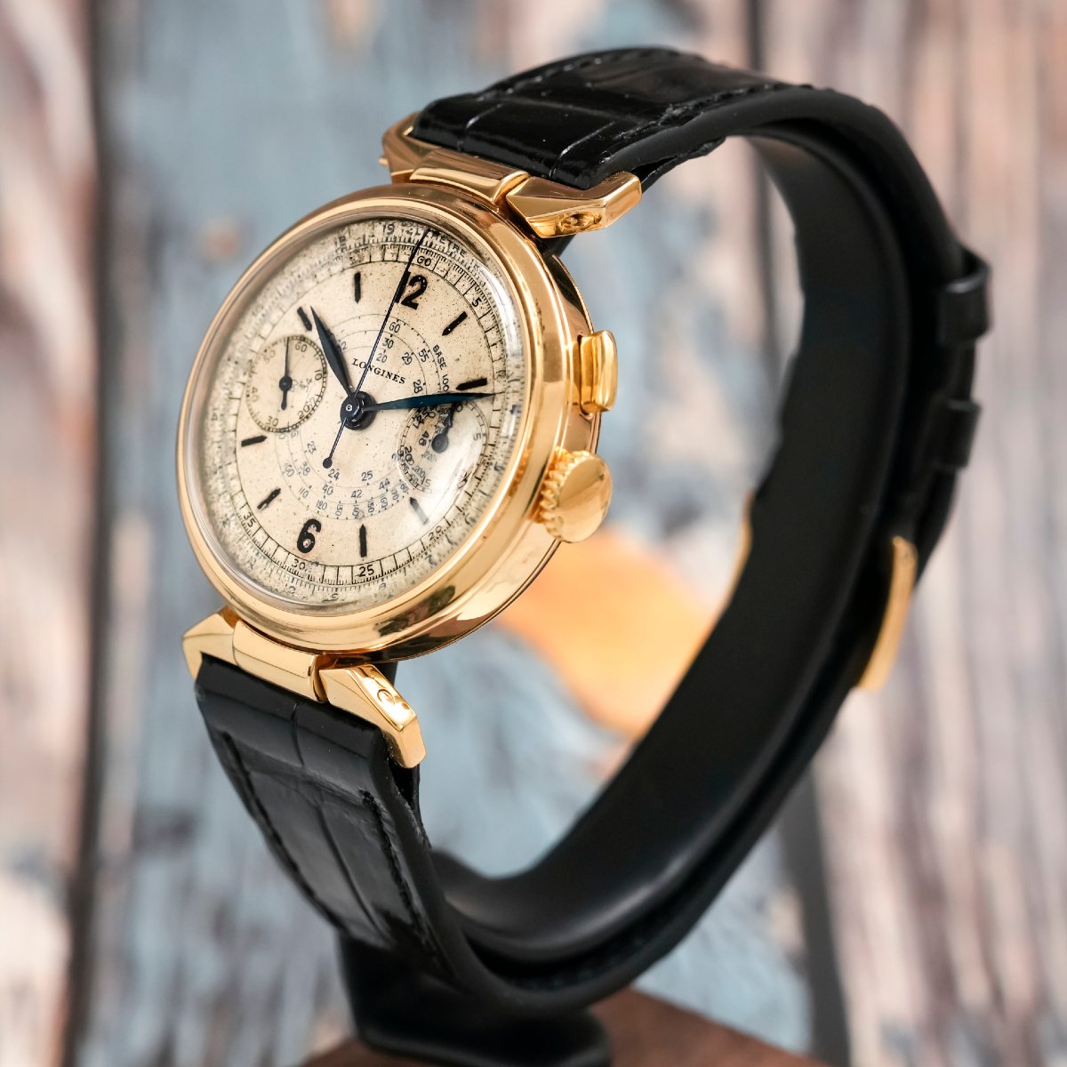 Longines 18k Yellow Gold Single-push-button Flyback Chronograph -1936- -photo-3