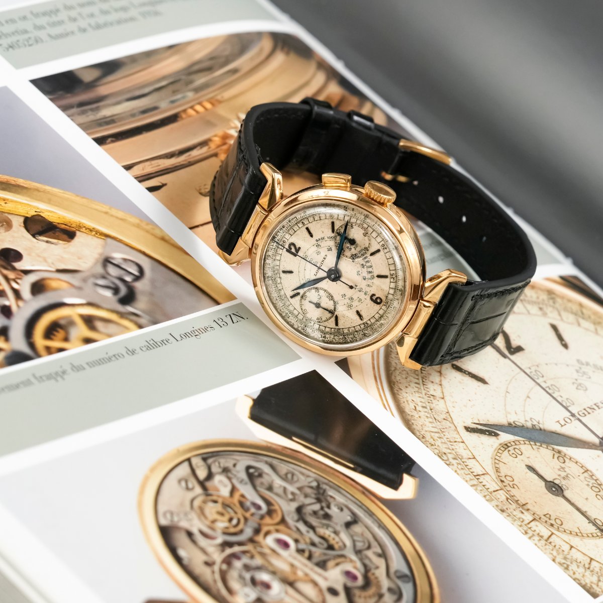 Longines 18k Yellow Gold Single-push-button Flyback Chronograph -1936- -photo-3