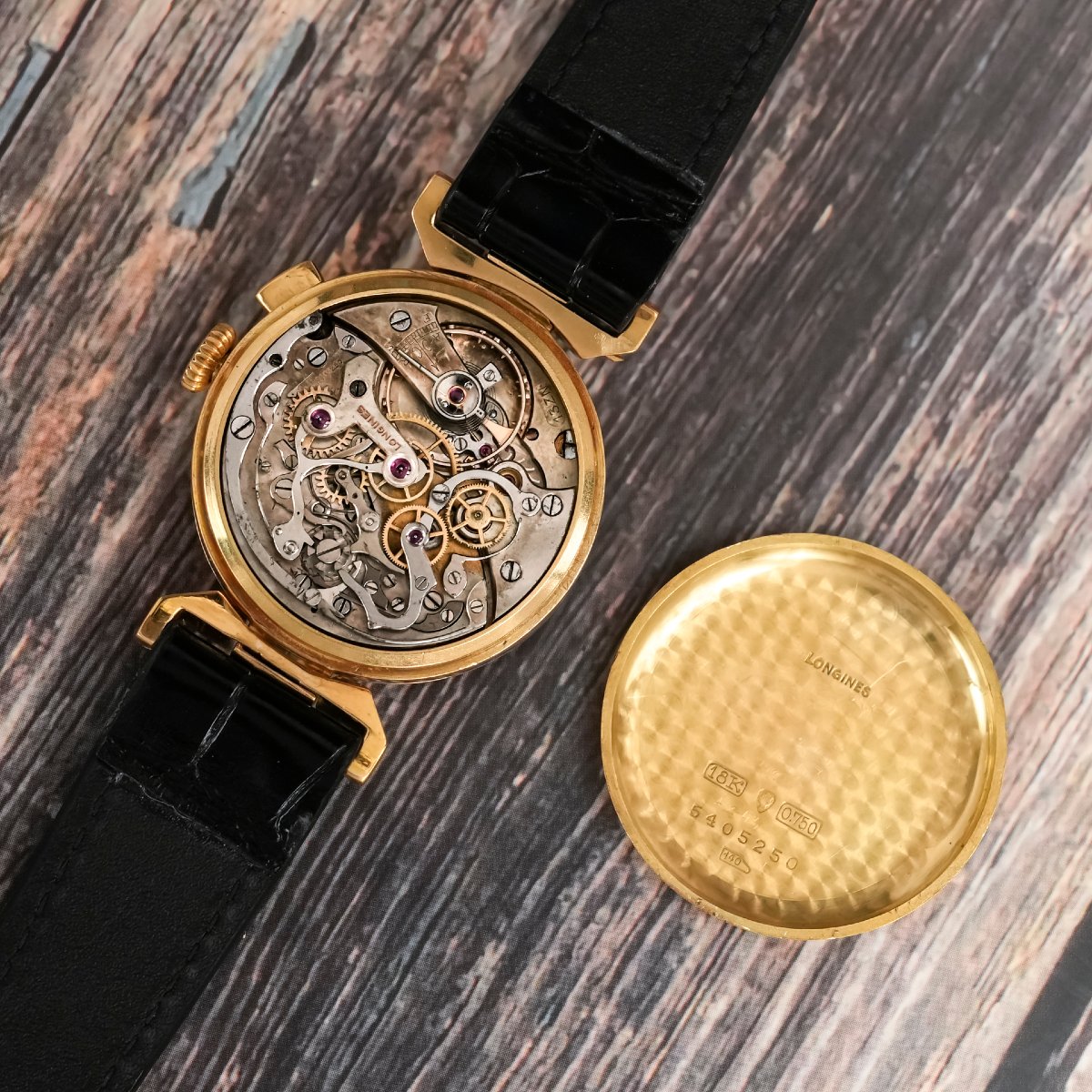 Longines 18k Yellow Gold Single-push-button Flyback Chronograph -1936- -photo-6