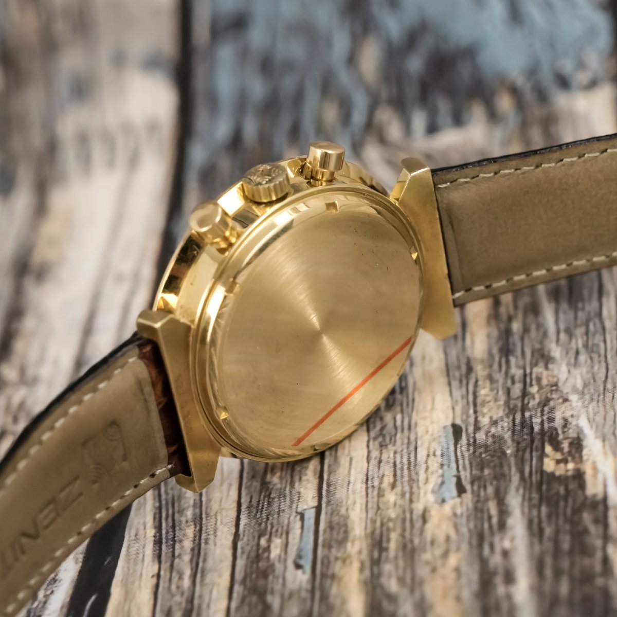 Zenith Chronographe El Primero "Disco Volante" Or Jaune 18 Kts Circa 1970 -photo-6