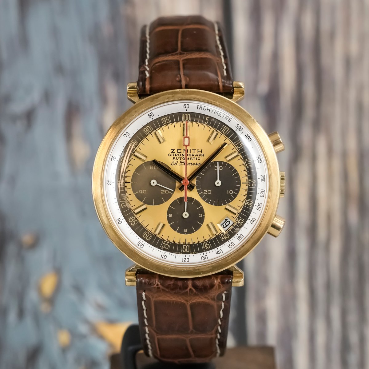 Zenith Chronographe El Primero "Disco Volante" Or Jaune 18 Kts Circa 1970 