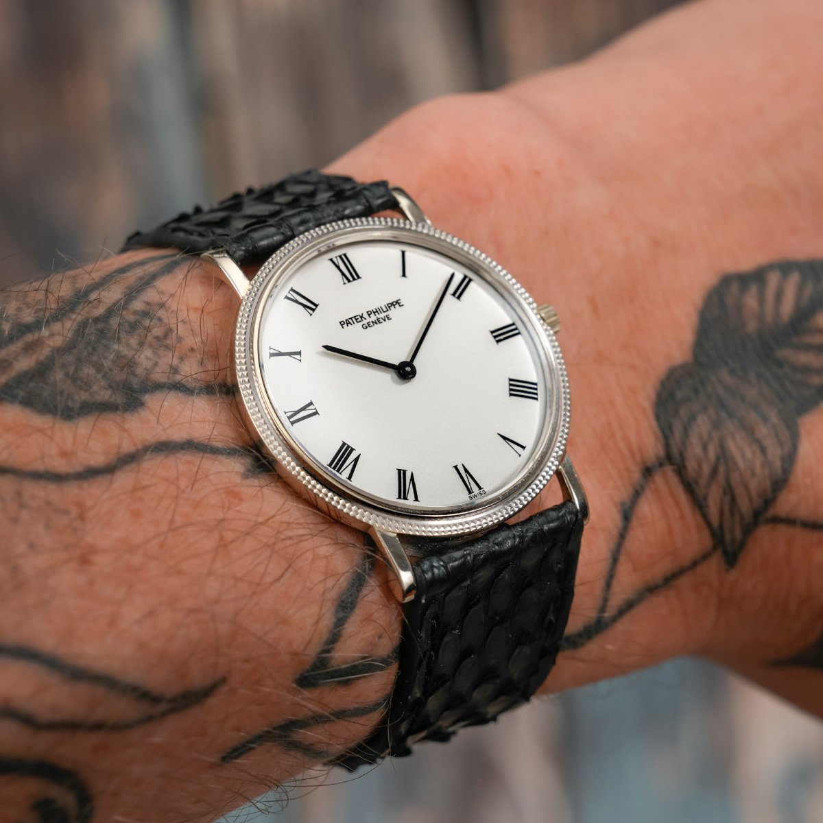Patek Philippe Calatrava "Clous de Paris"  Ultraplate Or Blanc 18 ct Circa 1975-photo-2