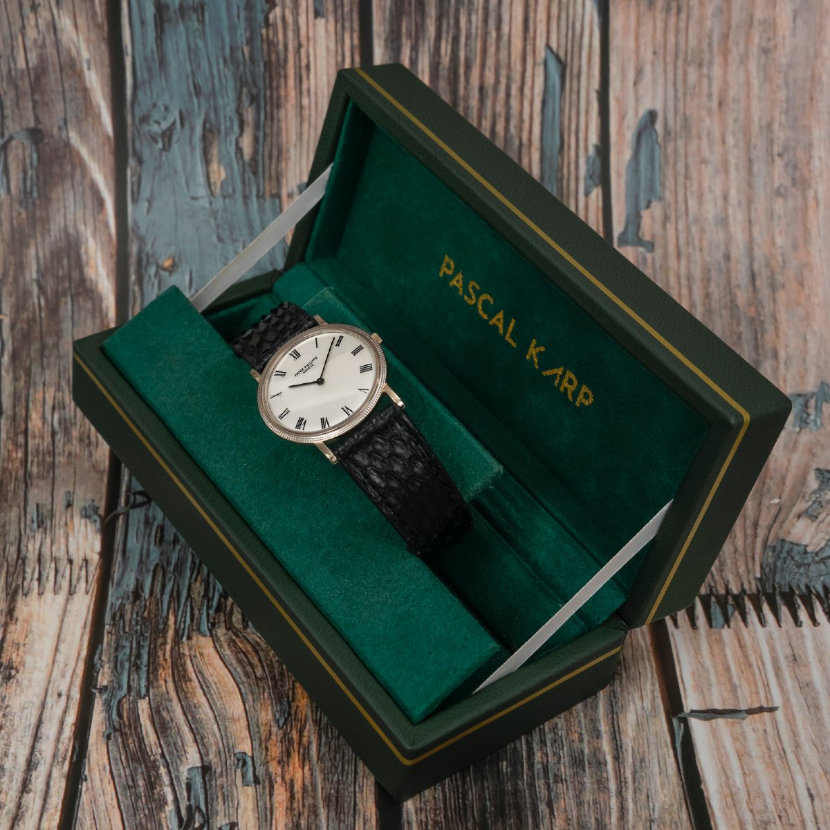Patek Philippe Calatrava "Clous de Paris"  Ultraplate Or Blanc 18 ct Circa 1975-photo-3