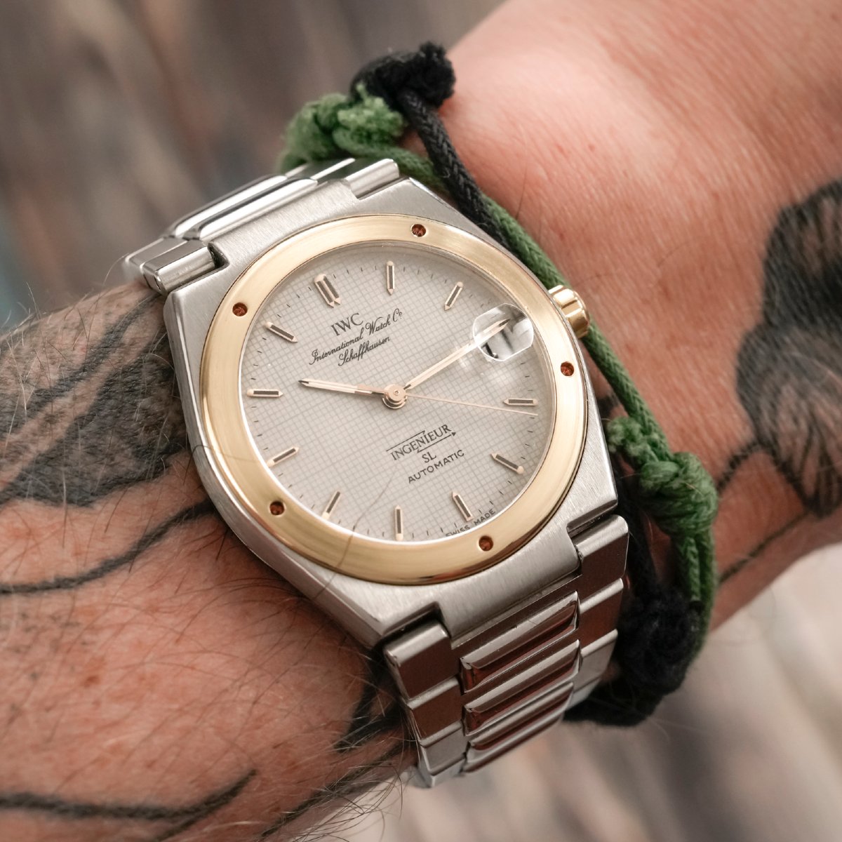Iwc Ingenieur Sl Automatic “graph Paper Dial” Gold And Steel -1987- -photo-2