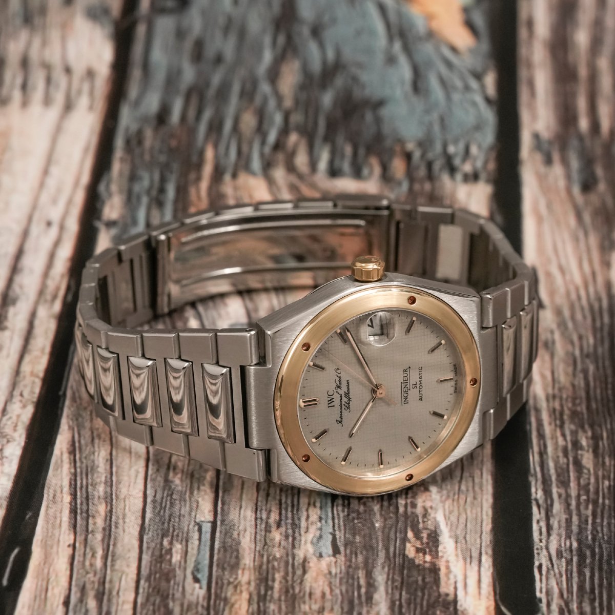 Iwc Ingenieur Sl Automatic “graph Paper Dial” Gold And Steel -1987- -photo-1
