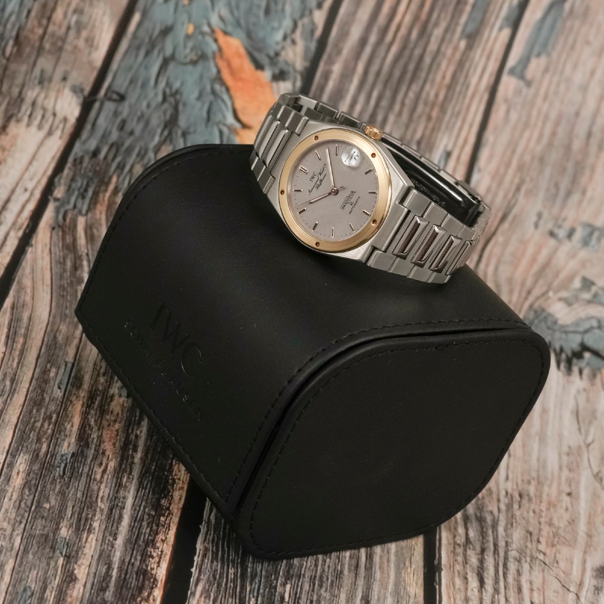 Iwc Ingenieur Sl Automatic “graph Paper Dial” Gold And Steel -1987- -photo-2