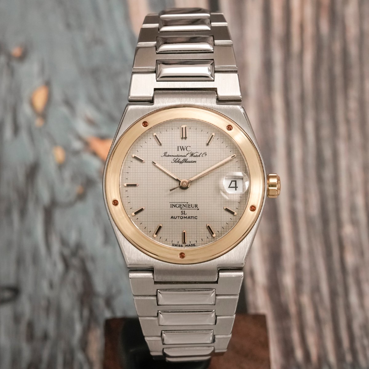 Iwc Ingenieur Sl Automatic “graph Paper Dial” Gold And Steel -1987- 