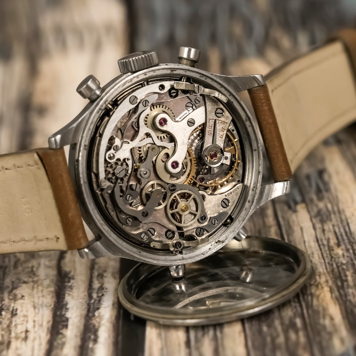 Consul Chronograph Triple Date, Stainless Steel, Circa 1950-photo-6