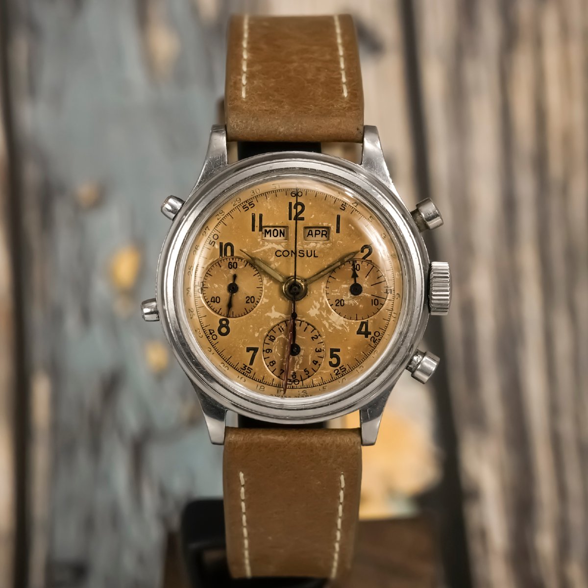 Consul Chronograph Triple Date, Stainless Steel, Circa 1950