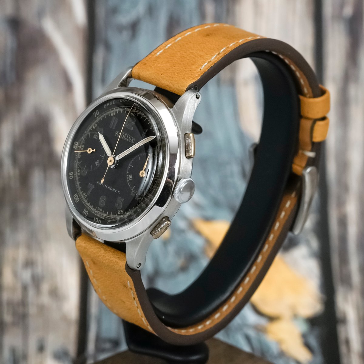 Angelus Chronograph  Stainless Steel Circa 1940 -photo-3