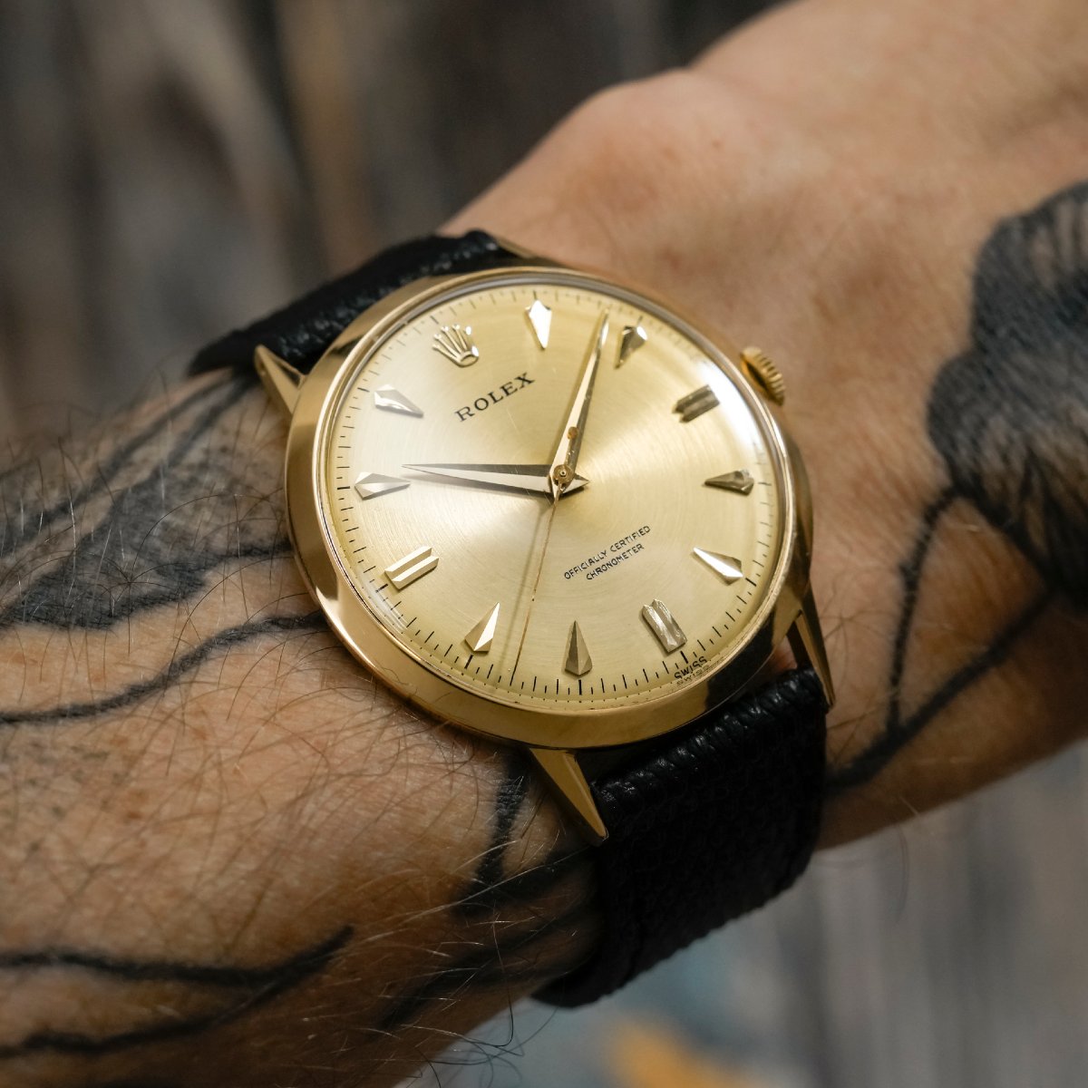 Rolex Precision Chronomètre  36 mm Or Jaune 18 Kts Circa 1955 -photo-2
