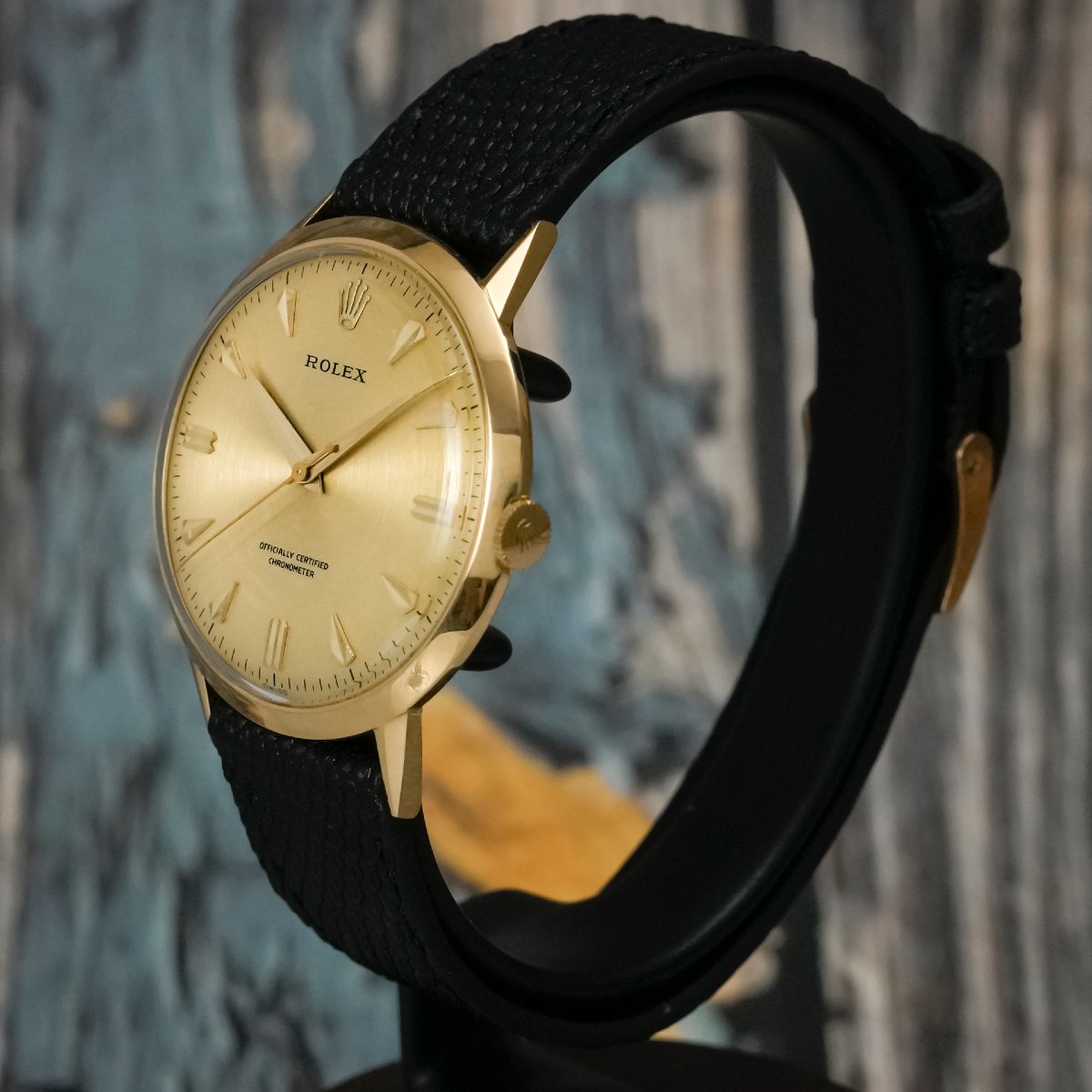 Rolex Precision Chronomètre  36 mm Or Jaune 18 Kts Circa 1955 -photo-3
