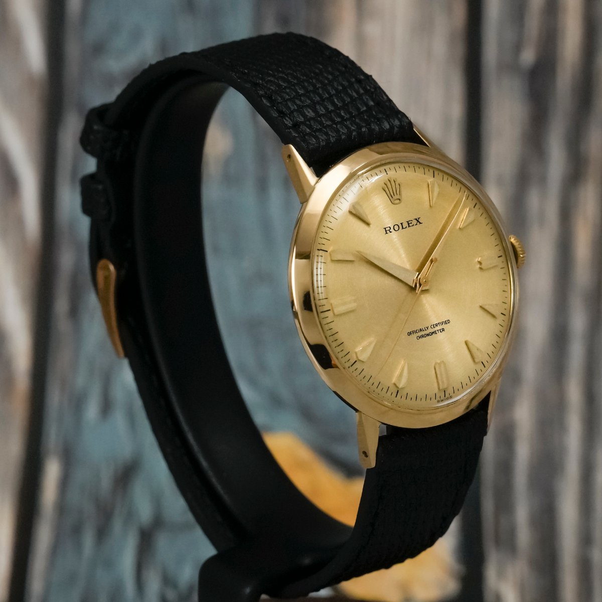 Rolex Precision Chronomètre  36 mm Or Jaune 18 Kts Circa 1955 -photo-4