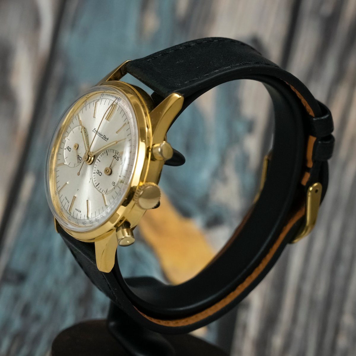 Excelsior Park Bi-compax Chronograph, 18k Yellow Gold, Circa 1960-photo-3