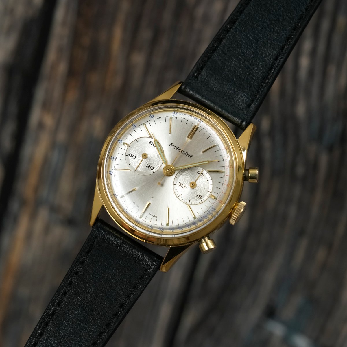 Excelsior Park Bi-compax Chronograph, 18k Yellow Gold, Circa 1960-photo-1