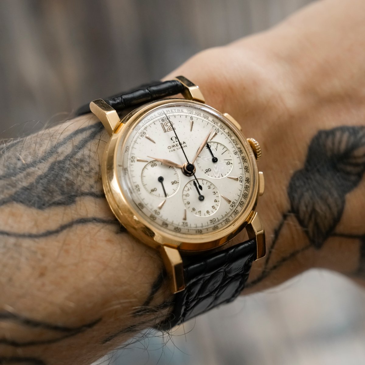  Chronographe Omega Tri-Compax Or Rose 18k -1947--photo-2