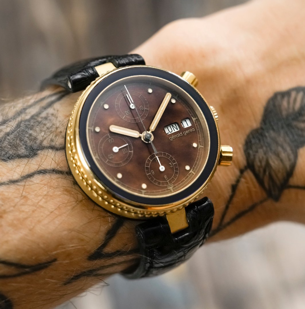 Gérald Genta Safari Gefica Chronograph, 18k Yellow Gold, Circa 1990-photo-2