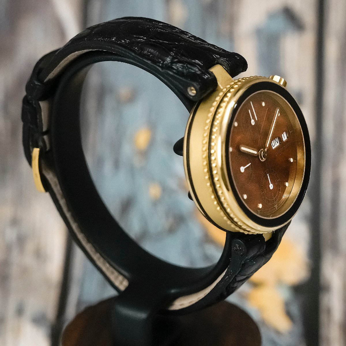 Gérald Genta Safari Gefica Chronograph, 18k Yellow Gold, Circa 1990-photo-4
