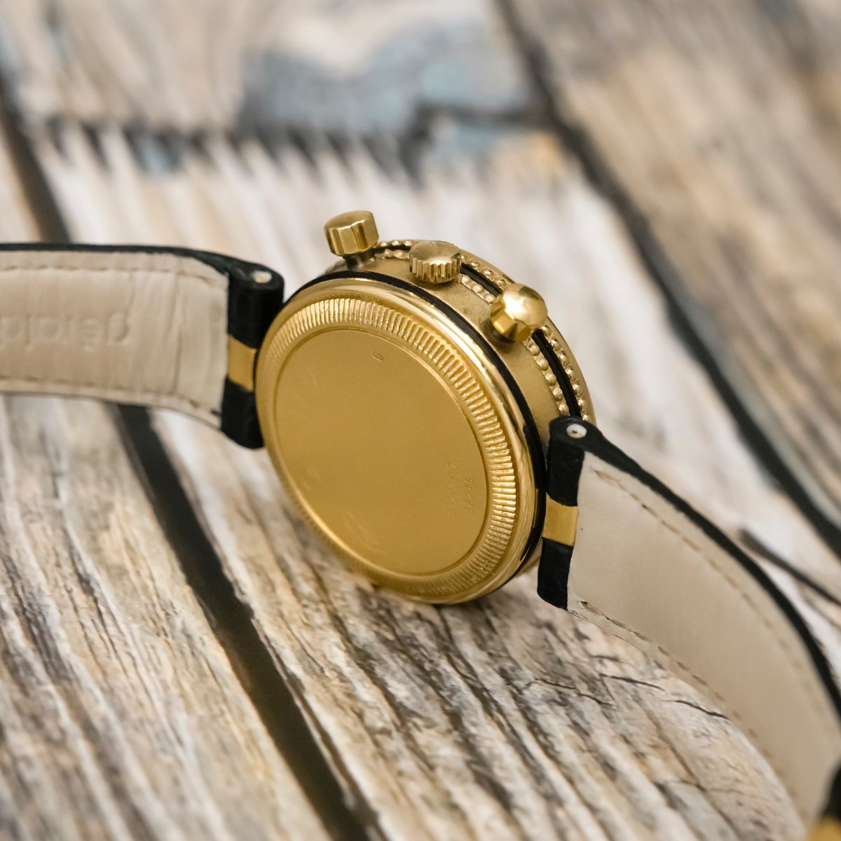 Gérald Genta Safari Gefica Chronograph, 18k Yellow Gold, Circa 1990-photo-4