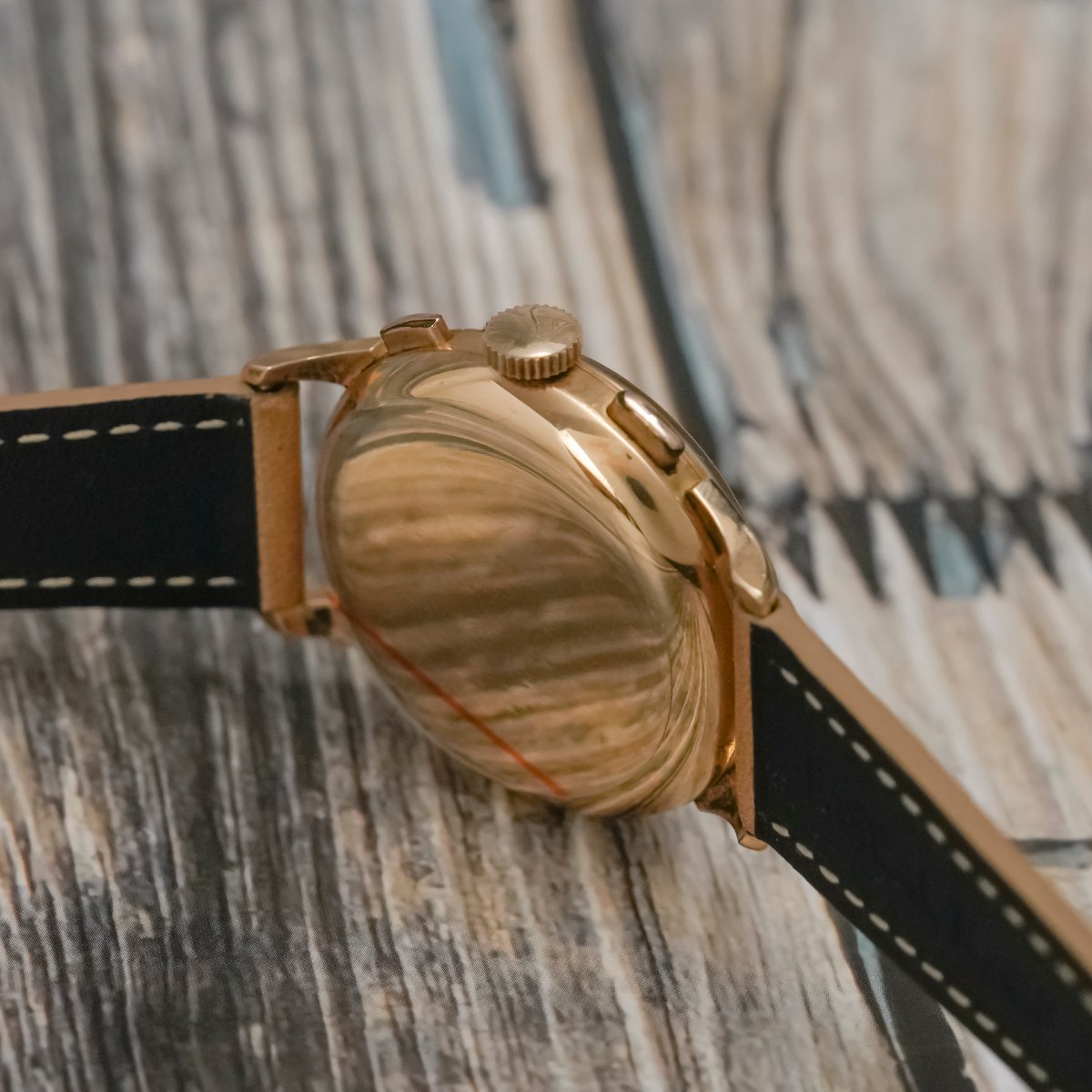 Chronographe Bi-Compax Or Rose 18K Circa 1950-photo-4