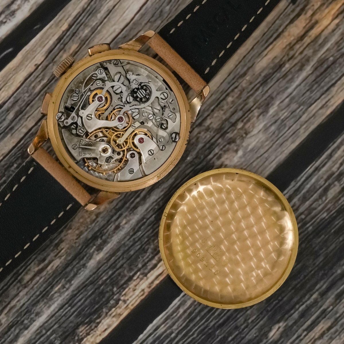 Chronographe Bi-Compax Or Rose 18K Circa 1950-photo-6