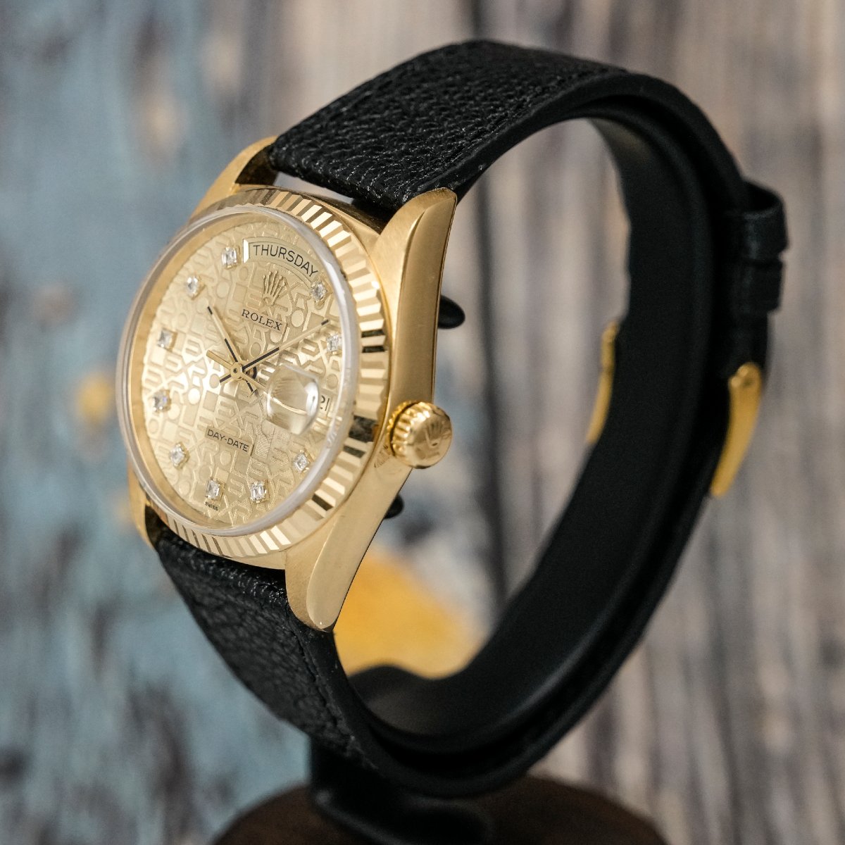Rolex Day-Date 36 mm Cadran Jubilé or jaune 18 K -1987- -photo-3