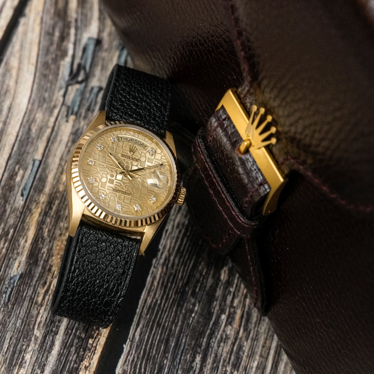 Rolex Day-Date 36 mm Cadran Jubilé or jaune 18 K -1987- -photo-3