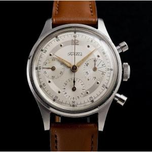 Fortis Chronograph "clamshell Case" 37 Mm Cal.valjoux 72 -1955- 