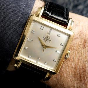 Vintage Gubelin Cioccolatone Ipso-matic 18kt Yellow Gold Bracelet Watch -1954- 