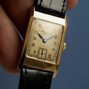 Montre Vintage Kendal & Dent Tank Anglaise Or Jaune  -1935-