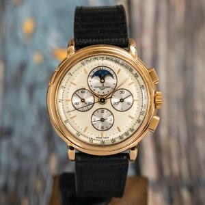 Ulysse Nardin Calendar Chronograph 18k Rose Gold Circa 1990