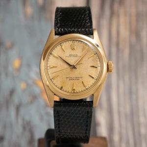 Rolex Chronomètre Oyster Perpetual Semi-Bubble Back Or Jaune 18k -1952-