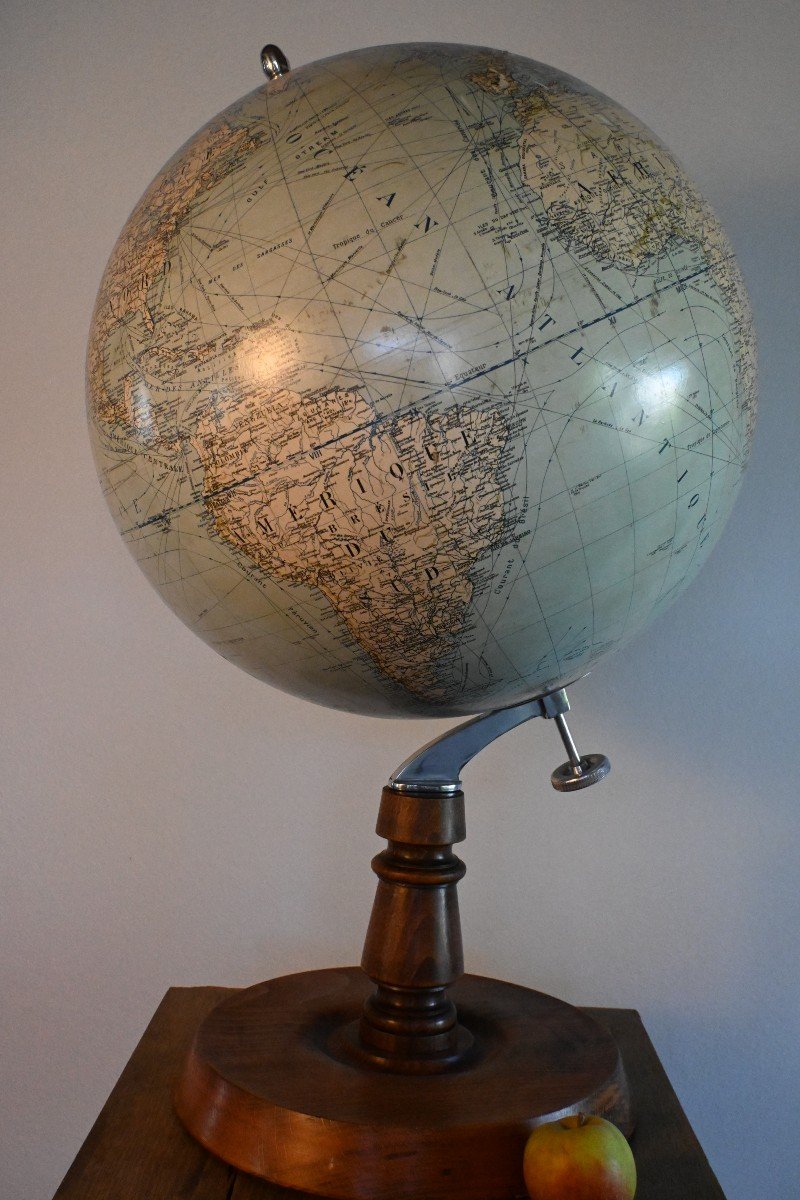 Globe Terrestre GIRARD BARRERE et THOMAS, rare par sa taille 83 CM-photo-2