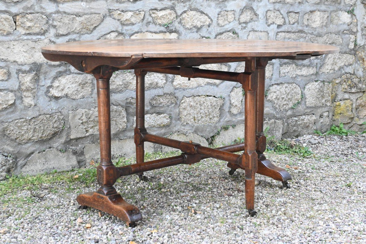 Walnut Harvest Table Early 19th-photo-4