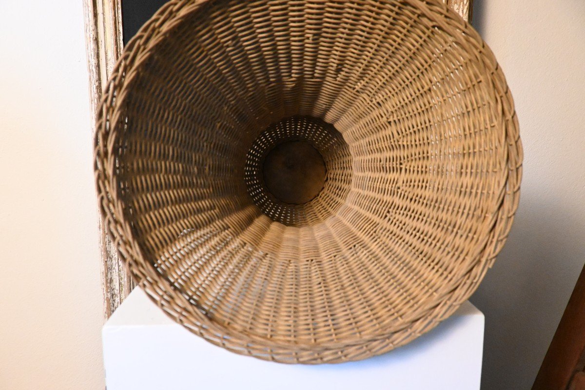 Original vase en rotin d'époque début 20 ème-photo-1