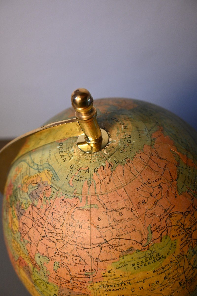 Globe terrestre mappemonde, fin XIXè , Forest-photo-1