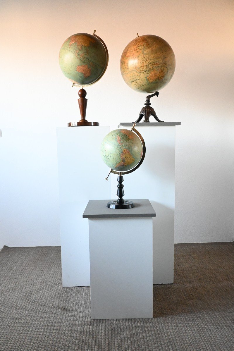 Globe terrestre mappemonde, fin XIXè , Forest-photo-4